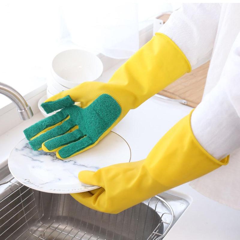 2PCS Multifunction Silicone Cleaning Gloves Magic Silicone Dish Washing Gloves For Kitchen Household Silicone Dishwashing Gloves
