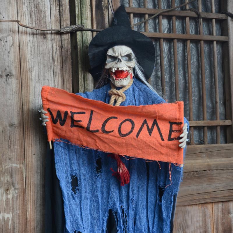 Halloween Hanging Ghost Ghost Festival Horror Electric Skull Haunted House Layout Light Decorations Halloween Decoration