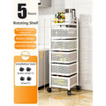 360° Rotating Storage Rack Kitchen Organizer Vegetable Basket Removable Cart Trolley Shelf 94cm