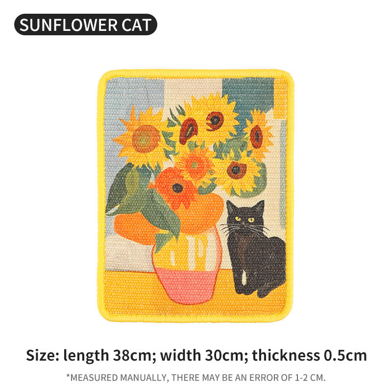 Cats Scratch Board Jute Vertical Wall-Mounted Cat Scratcher Durable Non-Shedding Pet Cat Claw Board