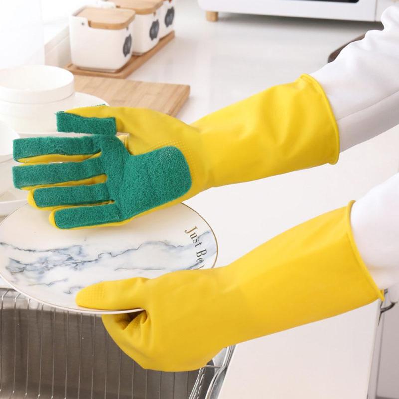 2PCS Multifunction Silicone Cleaning Gloves Magic Silicone Dish Washing Gloves For Kitchen Household Silicone Dishwashing Gloves