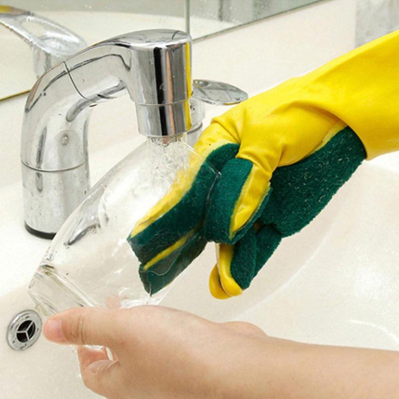 2PCS Multifunction Silicone Cleaning Gloves Magic Silicone Dish Washing Gloves For Kitchen Household Silicone Dishwashing Gloves