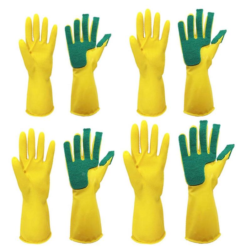 2PCS Multifunction Silicone Cleaning Gloves Magic Silicone Dish Washing Gloves For Kitchen Household Silicone Dishwashing Gloves